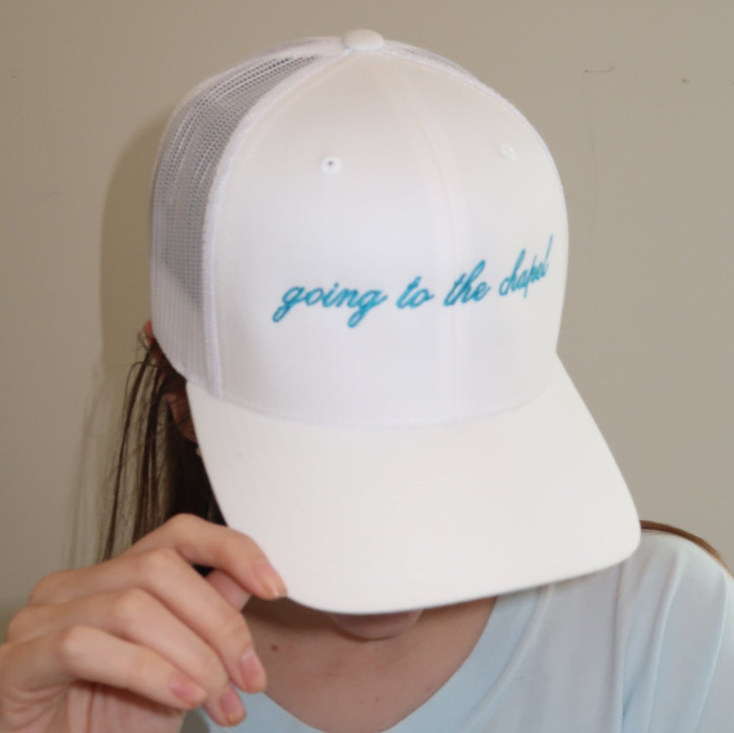 Going to the Chapel Trucker Hat, Bride Trucker Hat, White Baseball Hat, Perfect Gift for Bachelorette Party, Engagement, or Bridal Shower