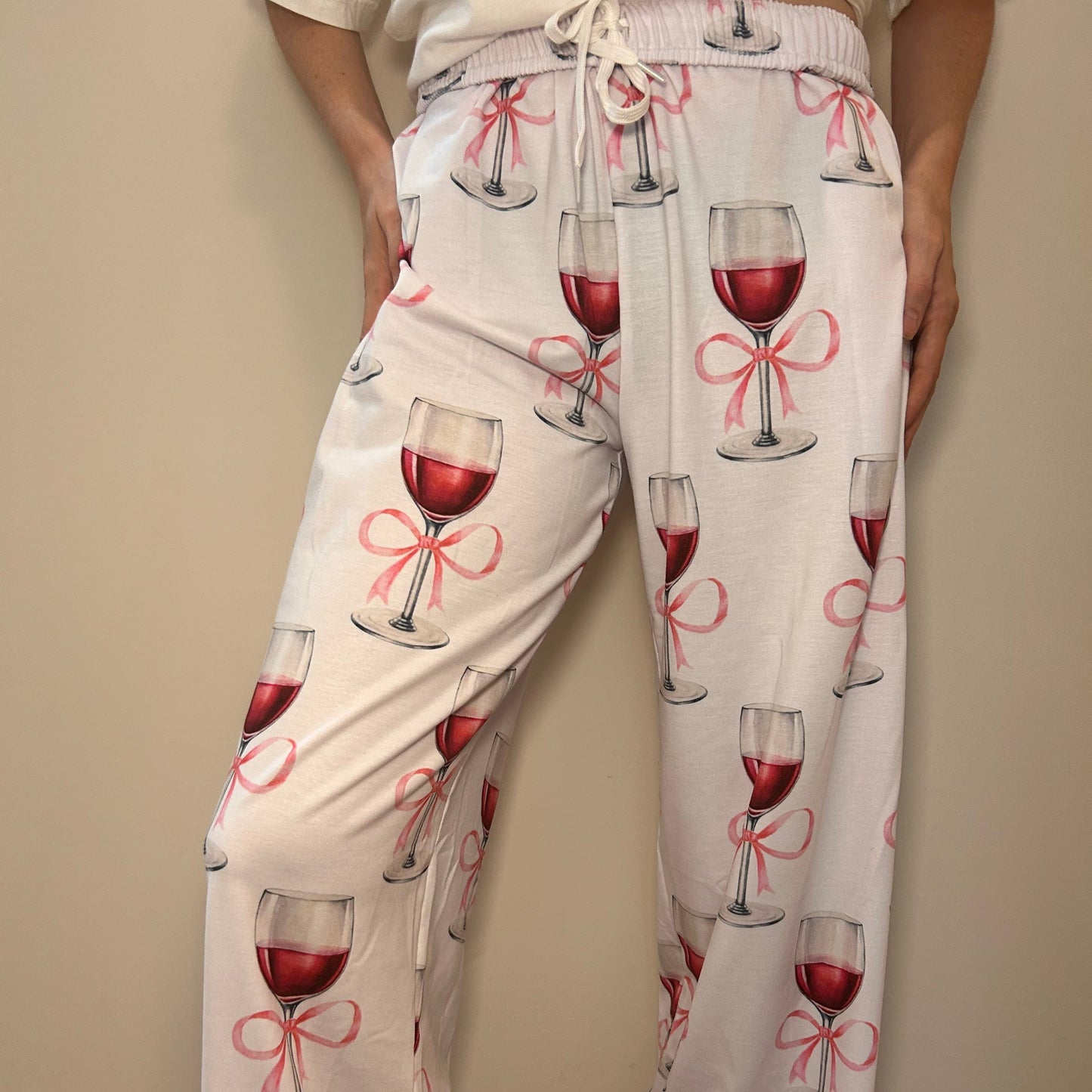 Red Wine Pajama Pants, Pajama Party Attire, Perfect Gift for Wine Lover