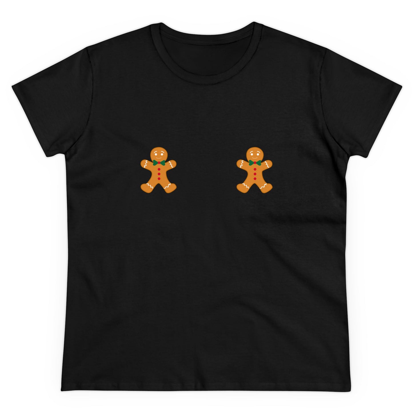Christmas Gingerbread Fitted Tee, Nips Tee, Festive Holiday Shirt
