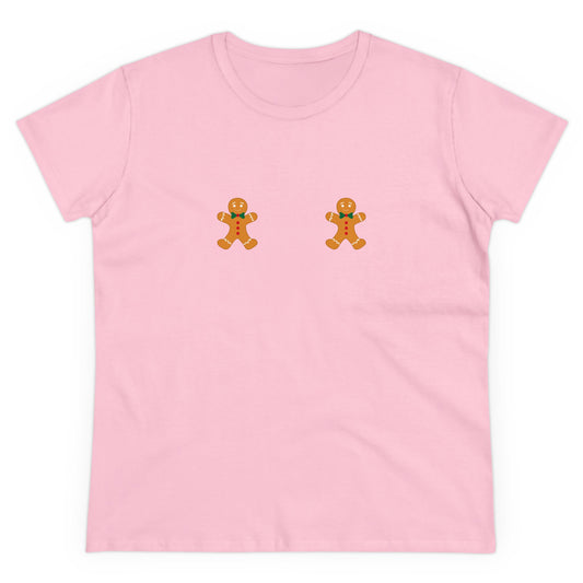Christmas Gingerbread Fitted Tee, Nips Tee, Festive Holiday Shirt