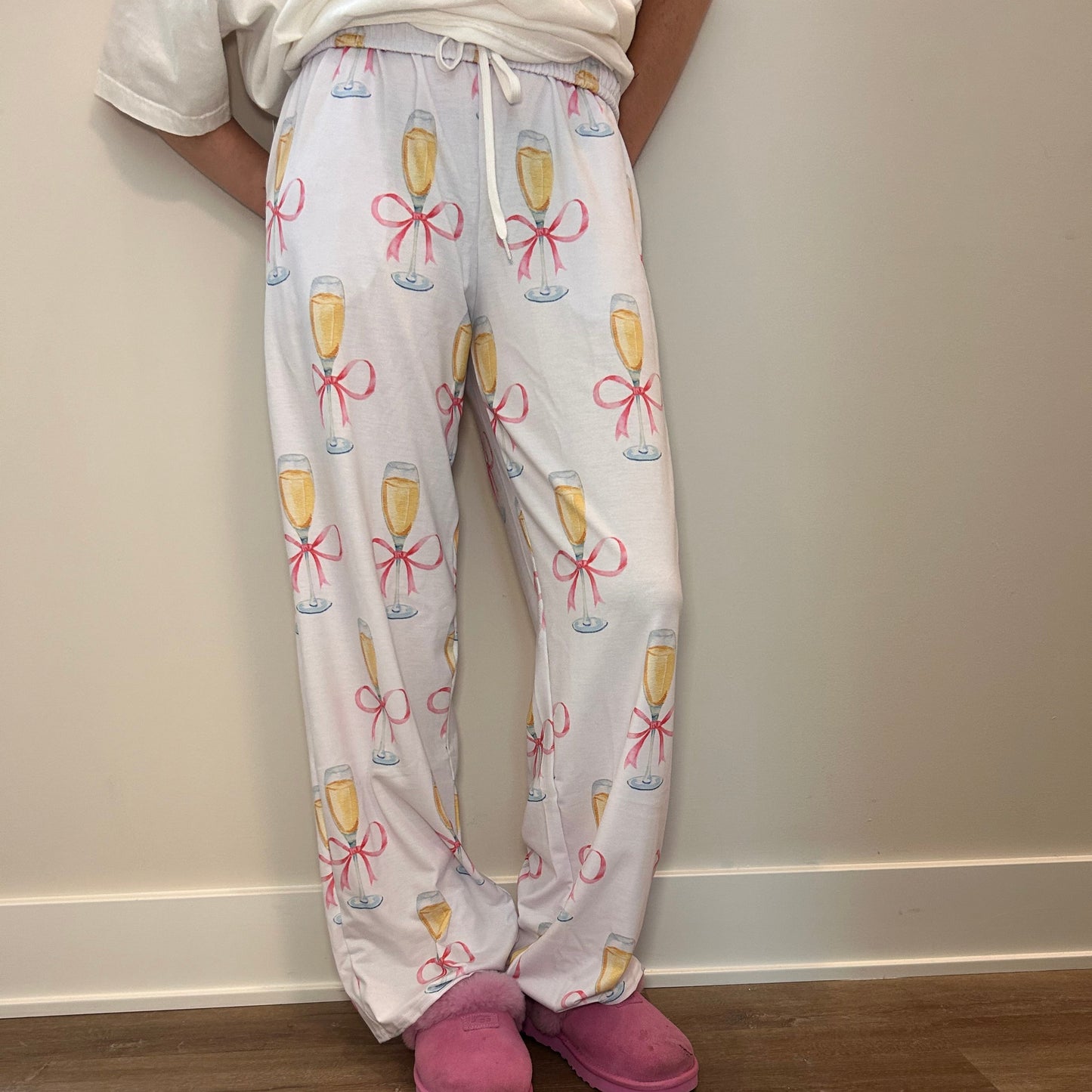 Prosecco Pajama Pants, Pajama Party Attire, Gift for Wine Lover