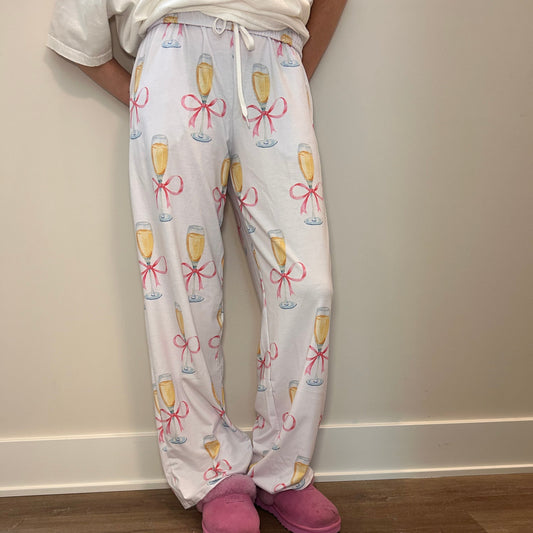 Prosecco Pajama Pants, Pajama Party Attire, Gift for Wine Lover