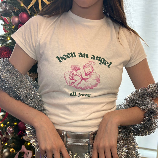 Been An Angel All Year Tee, Festive Christmas Attire, Perfect Holiday Gift