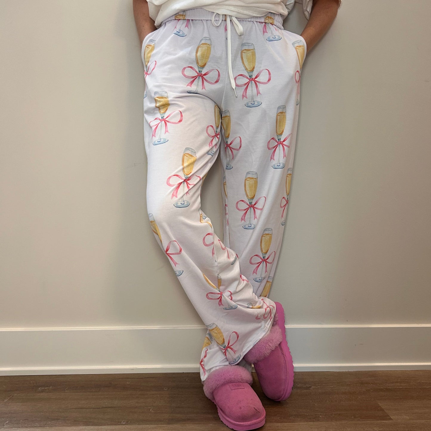 Prosecco Pajama Pants, Pajama Party Attire, Gift for Wine Lover