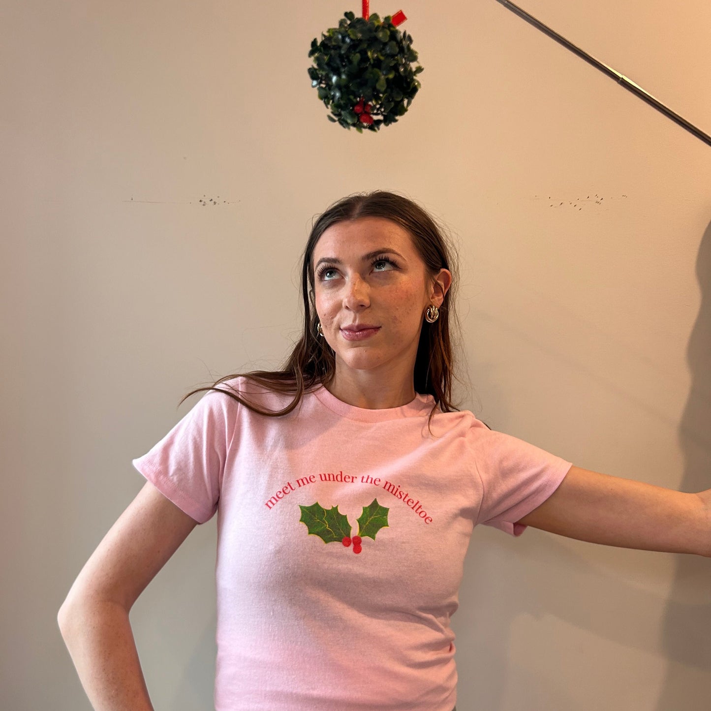 Meet Me Under the Mistletoe, Festive Holiday Shirt, Perfect Gift for Her