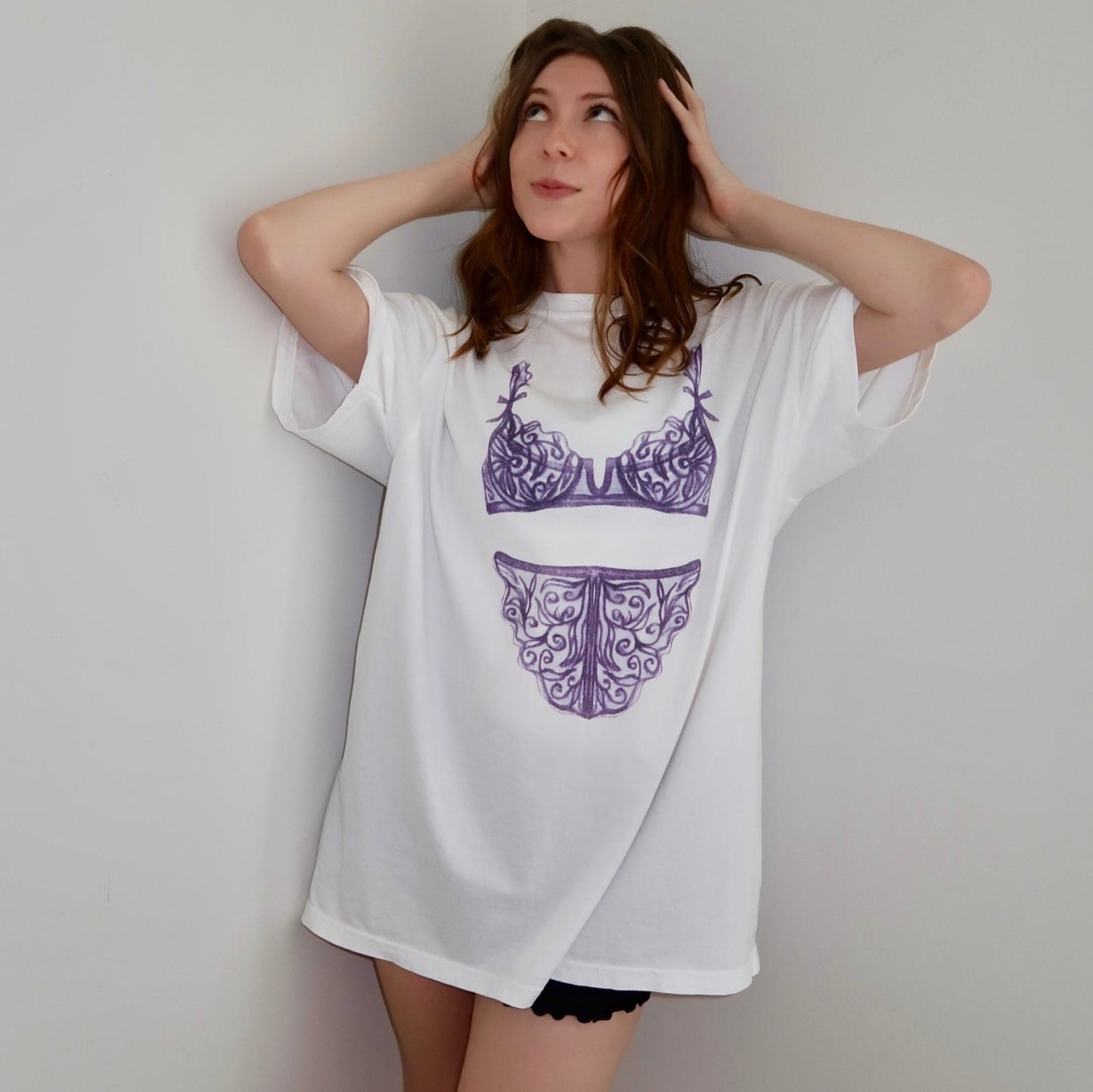 Purple Lingerie Sleep Shirt, Bachelorette Party Pajamas, Perfect Gift for Her