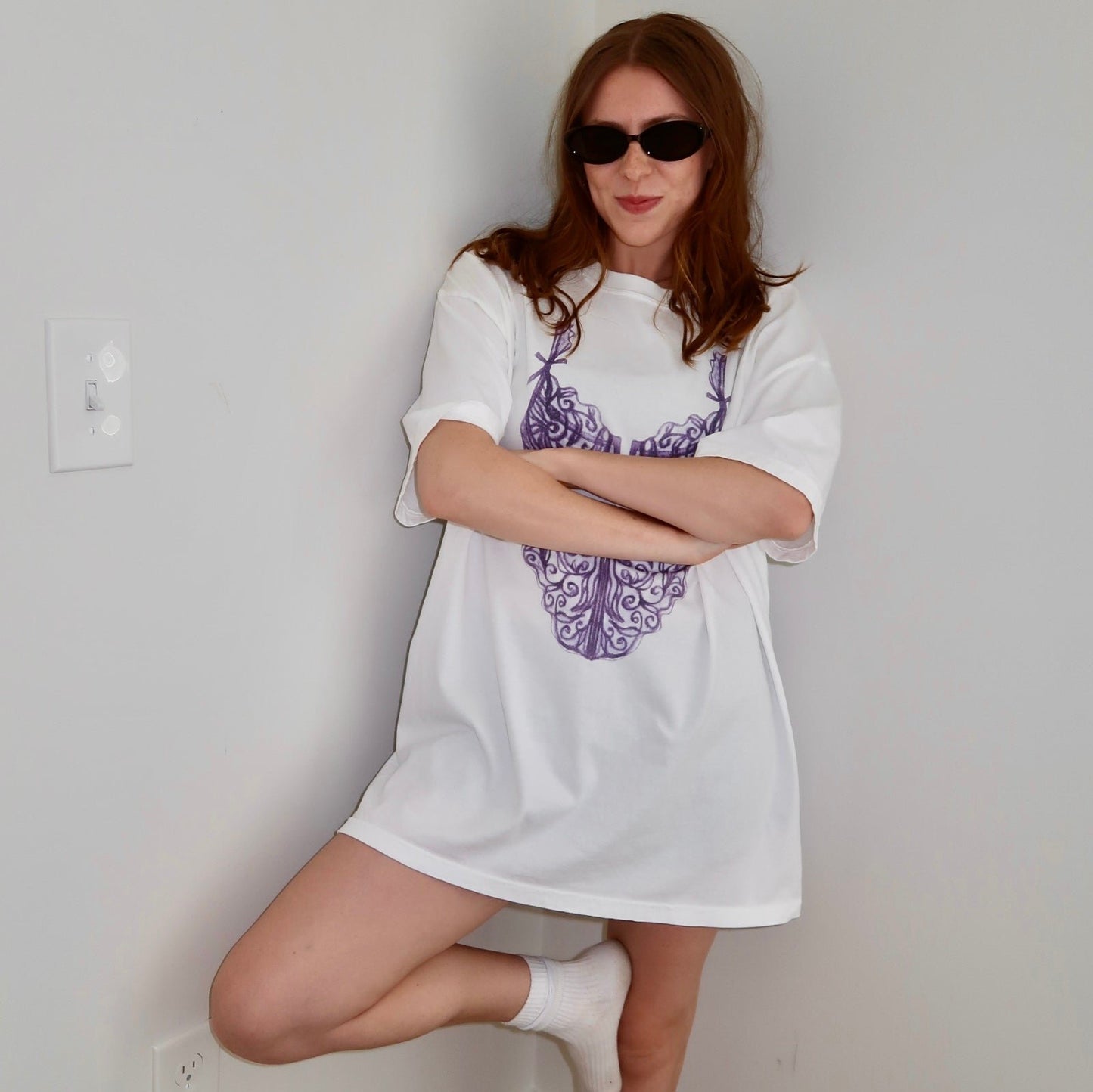 Purple Lingerie Sleep Shirt, Bachelorette Party Pajamas, Perfect Gift for Her