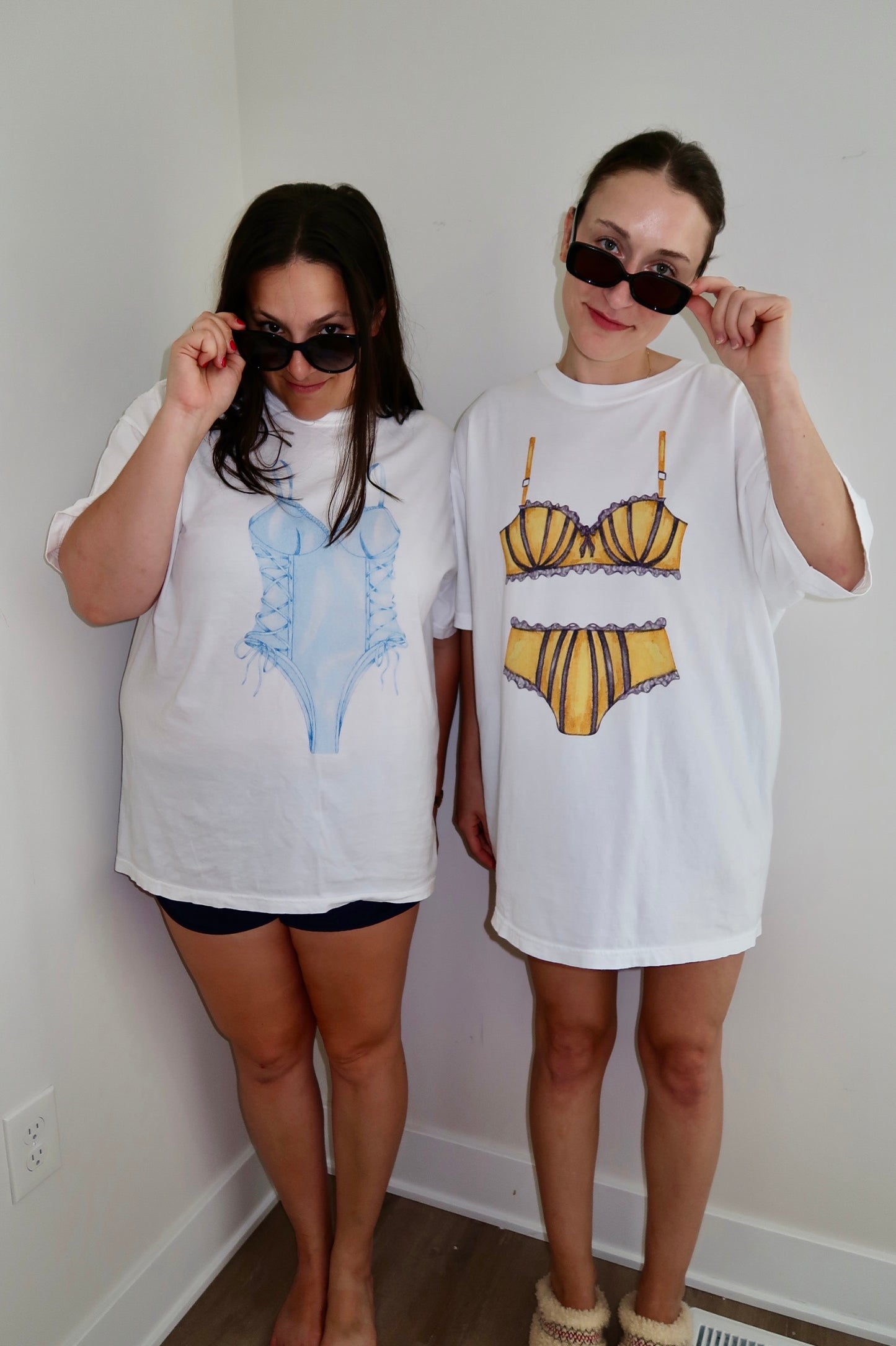 Yellow Lingerie Sleep Shirt, Bachelorette Party Pajamas, Perfect Gift for Her