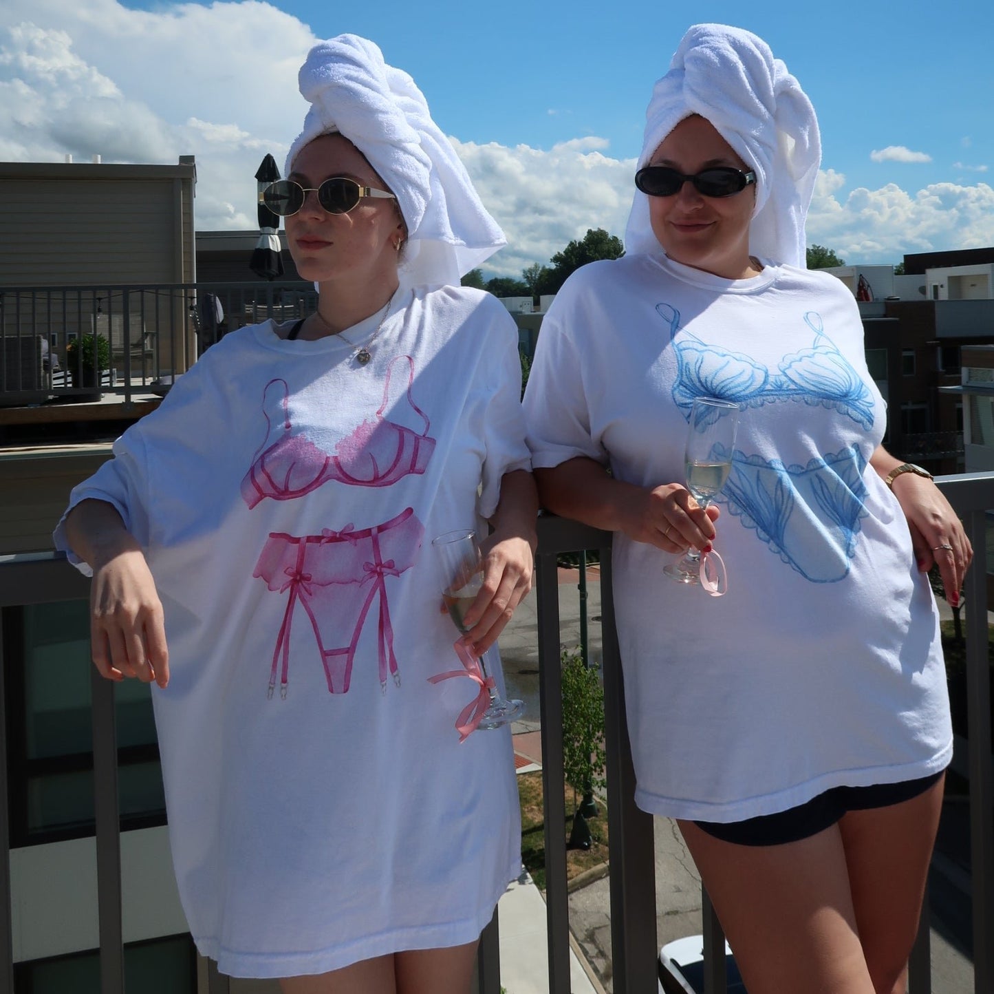 Blue Floral Lingerie Sleep Shirt, Bachelorette Party Pajamas, Perfect Gift for Her