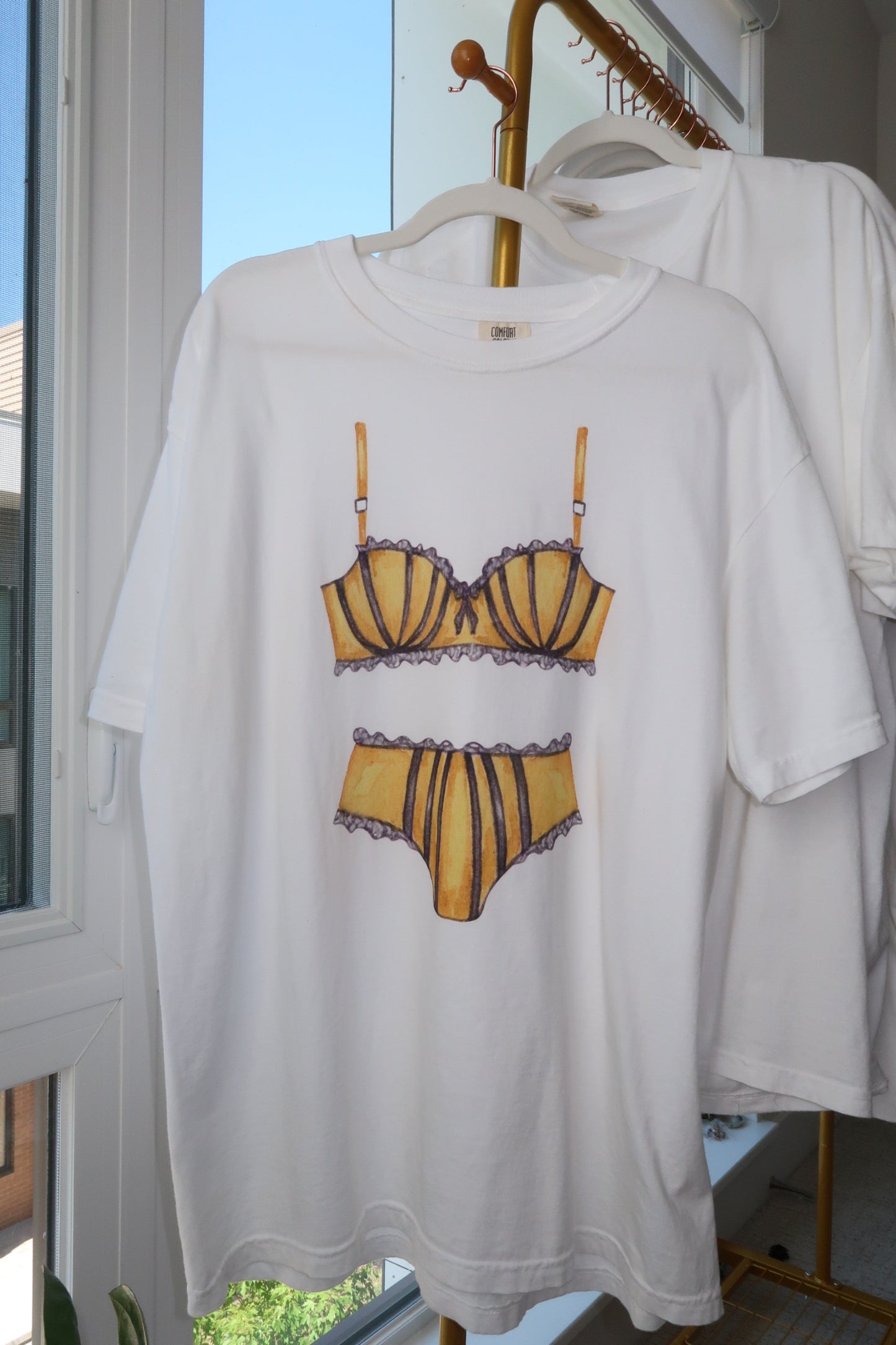 Yellow Lingerie Sleep Shirt, Bachelorette Party Pajamas, Perfect Gift for Her