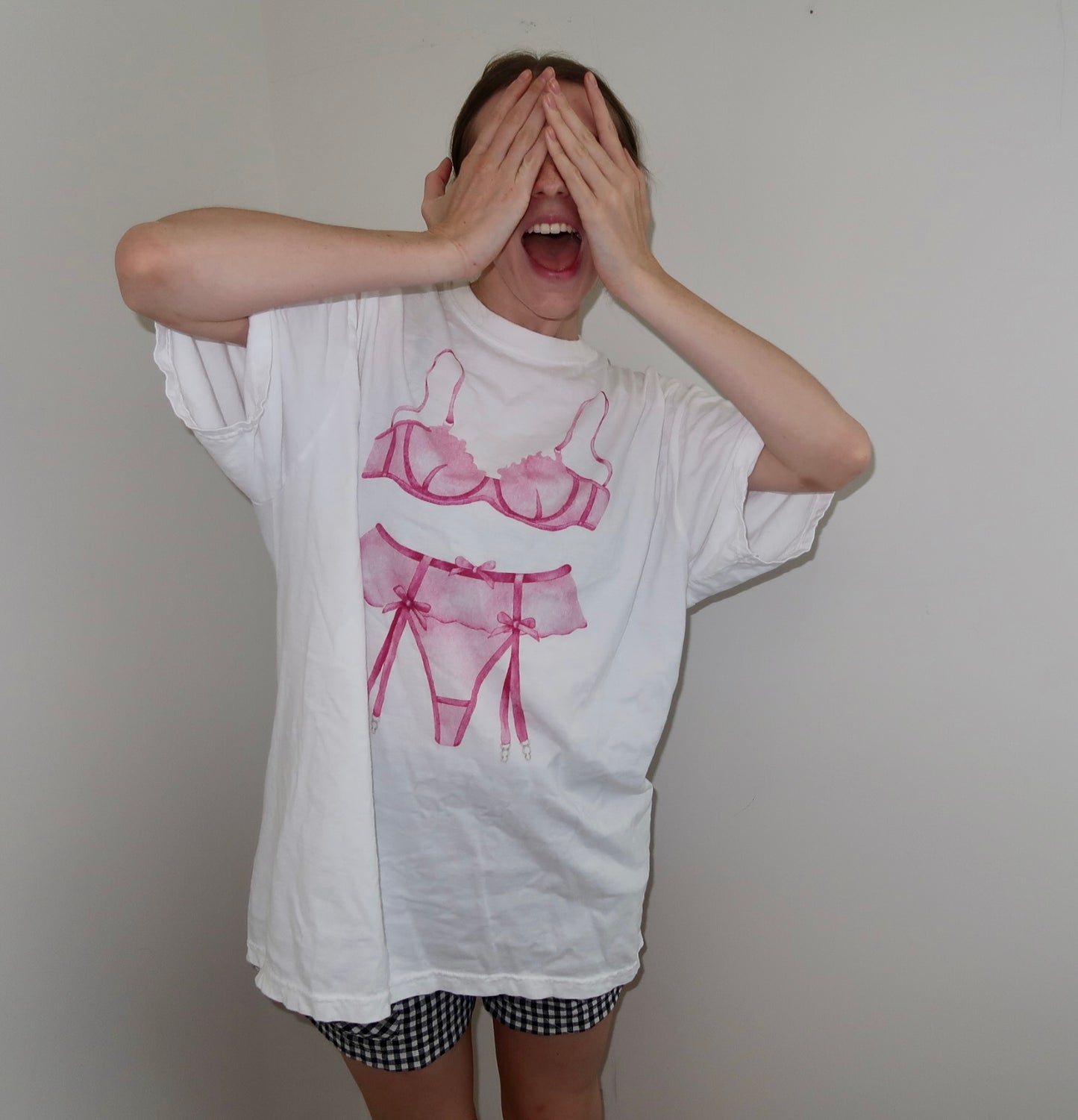 Pink Lingerie Sleep Shirt, Bachelorette Party Pajamas, Perfect Gift for Her