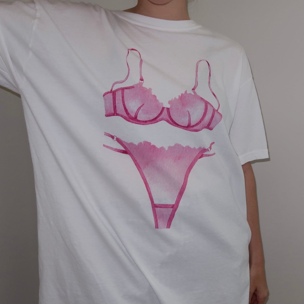 Pink G-String Lingerie Sleep Shirt, Bachelorette Party Pajamas, Perfect Gift for Her