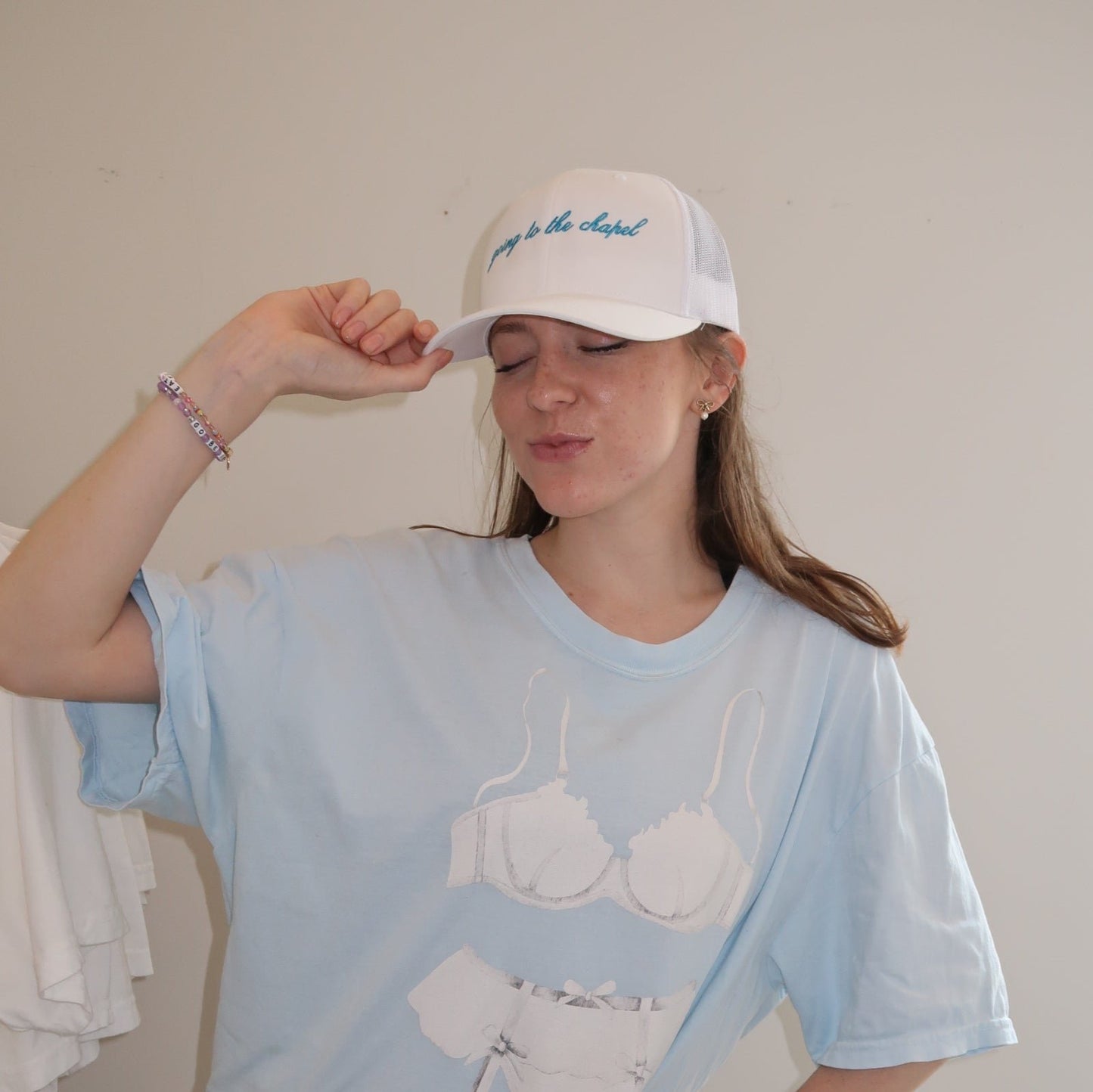 Going to the Chapel Trucker Hat, Bride Trucker Hat, White Baseball Hat, Perfect Gift for Bachelorette Party, Engagement, or Bridal Shower