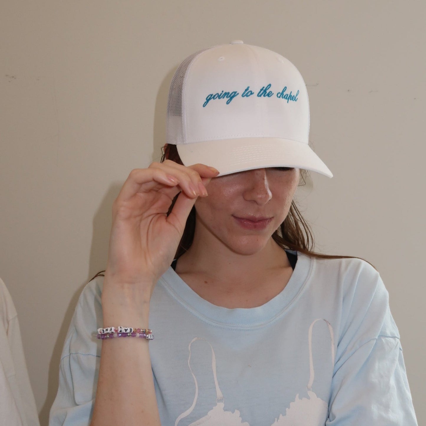Going to the Chapel Trucker Hat, Bride Trucker Hat, White Baseball Hat, Perfect Gift for Bachelorette Party, Engagement, or Bridal Shower