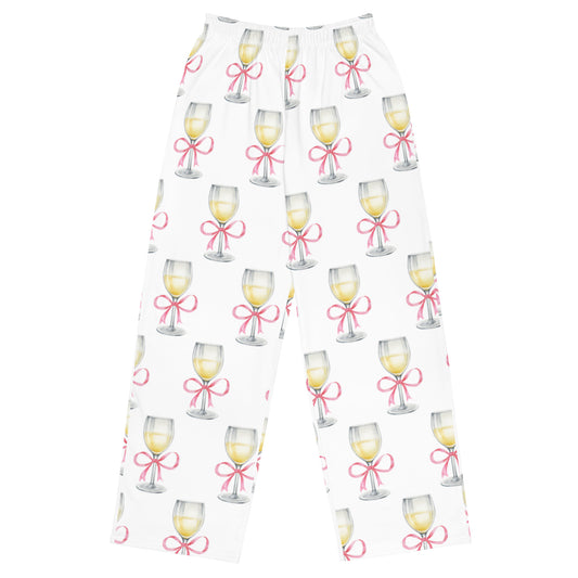 White Wine Pajama Pants, Slumber Party Attire, Perfect Gift for Wine Lover