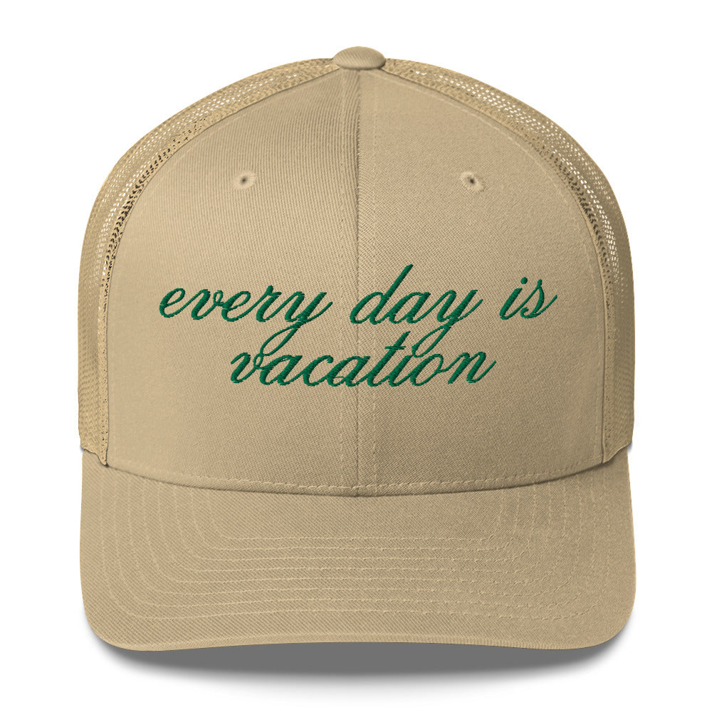 Vacation Trucker Hat, Everyday is Vacation Hat, Retro Hat, Perfect for Next Outdoorsy Vacation