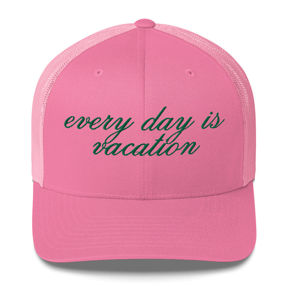 Vacation Trucker Hat, Everyday is Vacation Hat, Retro Hat, Perfect for Next Outdoorsy Vacation