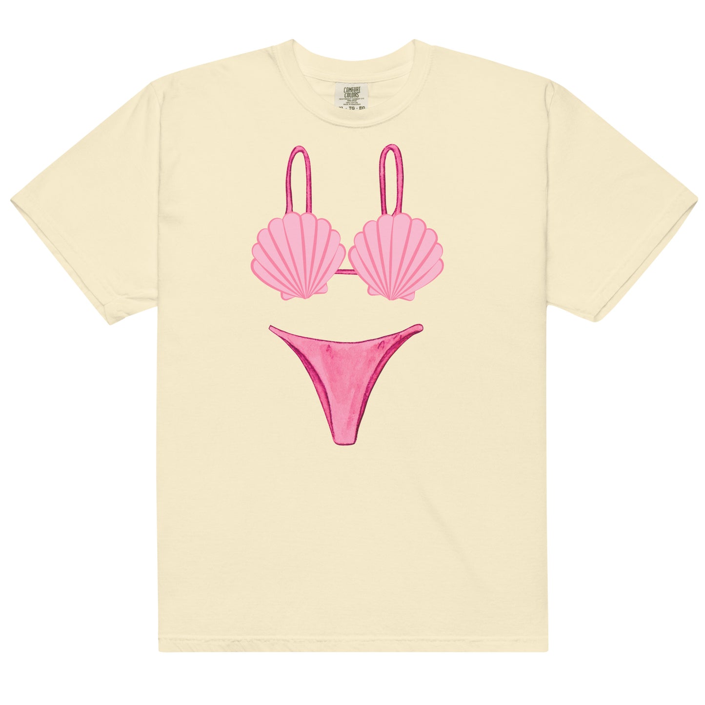 Bikini Swimsuit Coverup, Pink Seashell Bikini, Comfy Oversized Mermaid Shirt
