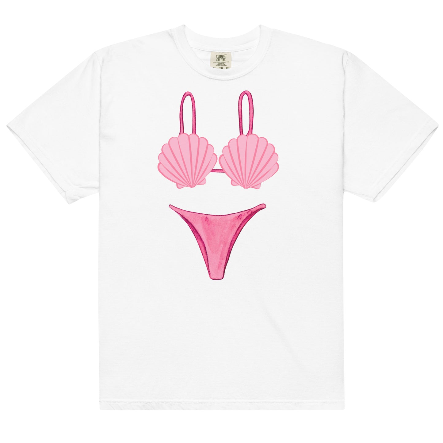 Bikini Swimsuit Coverup, Pink Seashell Bikini, Comfy Oversized Mermaid Shirt